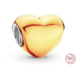 Prívesok Striebro 925 Kovové žlté srdce, korálik na náramok, láska