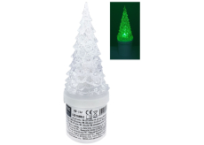 LED sviečka na stromček - zelený blikajúci plameň 17,1 cm