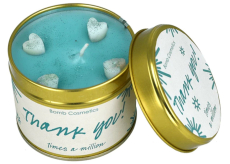 Bomb Cosmetics Thank You - Ručne vyrábaná prírodná sviečka s vôňou Thank You v plechovej krabičke horí až 35 hodín