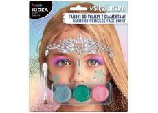 Farby na tvár Kidea Princess + štetec + kamienky, kreatívna sada
