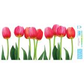 Arch Celoročná nálepka, okenná fólia bez lepidla Ružový tulipánový pás 35 x 16 cm