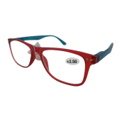 Berkeley Dioptrické okuliare na čítanie +2,5 plastové červené, modré bočnice 1 kus MC2268