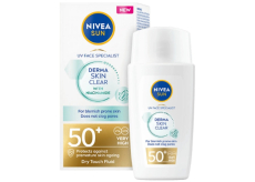 Nivea Sun Derma Skin Clear OF 50+ Ľahký opaľovací krém 40 ml