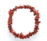 Jaspis červený náramok elastický sekaný prírodný kameň 19 cm, plná starostlivosť o kameň
