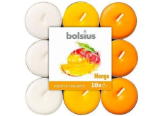 Bolsius Aromatic Mango trojfarebné vonné čajové sviečky 18 kusov, doba horenia 4 hodiny
