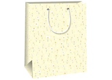 Ditipo Darčeková papierová taška 18 x 10 x 22,7 cm Žltá, biele kvety