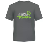 Albi Humorous T-shirt Recyklovaný teenager šedozelený, pánska veľkosť XL