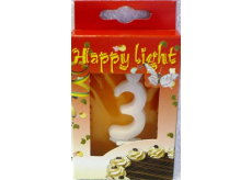 Happy light Tortová sviečka číslica 3 v krabičke