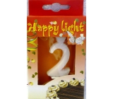 Happy light Tortová sviečka číslica 2 v škatuľke