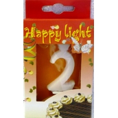 Happy light Tortová sviečka číslica 2 v škatuľke