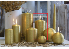 Lima Alfa sviečka zlatá valec 80 x 150 mm 1 kus