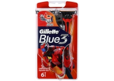 Gillette Blue 3 Special Edition holítka červené 3 britvy pre mužov 6 kusov