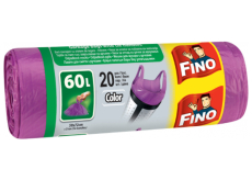 Fino Color Sáčky do odpadkového koša s uchami fialový, 13 mikrometrov, 60 litrov, 59 x 72 cm, 20 kusov