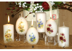 Lima Vlčí mak vonná sviečka biela s obtiskom vajíčko 60 x 90 mm 1 kus