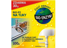 Bio-Enzým Bio-P2 Biologický prípravok k rozkladu tukov v odpadových systémoch 100 g