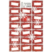 Arch Vianočné samolepky na darčeky červené vločky 20 etikiet 1 arch