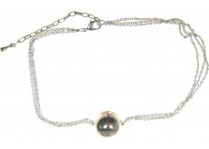 Strieborný náhrdelník s príveskom guľa 44 cm