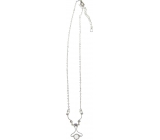 Strieborný náhrdelník so striebornými kryštálmi 40 cm