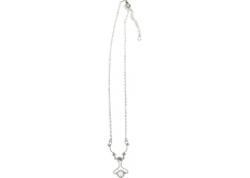 Strieborný náhrdelník so striebornými kryštálmi 40 cm