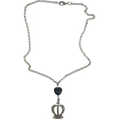 Strieborný náhrdelník s príveskom korunky 47 cm
