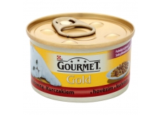 Gourmet Gold Cat Hovädzie a kurča konzerva pre dospelé mačky 85 g