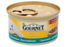 Gourmet Gold Cat Losos a kuracie kúsky konzerva pre dospelé mačky 85 g
