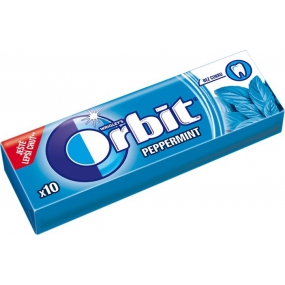 Wrigleys Orbit Peppermint žuvačky bez cukru dražé 10 kusov 14 g