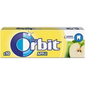 Wrigleys Orbit Jablko žuvačky bez cukru ovocné dražé 10 kusov 14 g