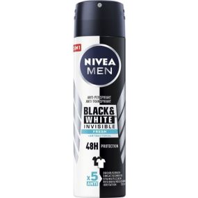 Nivea Men Invisible Black & White Fresh antiperspirant dezodorant sprej 150 ml