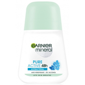 Garnier Mineral Pure Active Antibacterial 48h guličkový antiperspirant dezodorant roll-on pre ženy 50 ml
