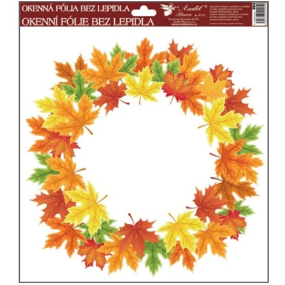 Okenné fólie bez lepidla jesenné veniec č.4 30 x 30 cm