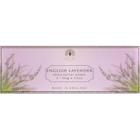 English Soap Anglická Levanduľa prírodné parfumované mydlo s bambuckým maslom 3 x 100 g