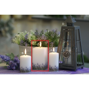 Lima Lavender vonná sviečka biela hranol 65 x 120 mm 1 kus