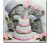 Me to You Blahoželania do obálky 3D Svadobné medvede s tortou 15,5 x 15,5 cm