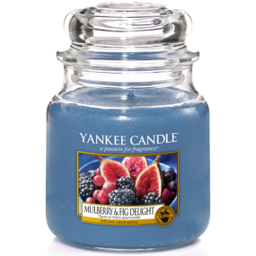 Yankee Candle Mulberry & Fig Delight - Lahodné moruše a figy vonná sviečka Classic strednej sklo 411 g