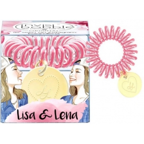 Invisibobble Original Lisa & Lena originálne vlasová gumička číra s tmavo ružovým prúžkom 1 kus