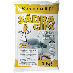 Kittfort Sadra Gips plastická 2v1 maliarska sadrová stierka + tmel 1 kg