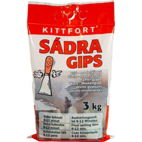 Kittfort Sadra Gips biela - modelárska 3 kg