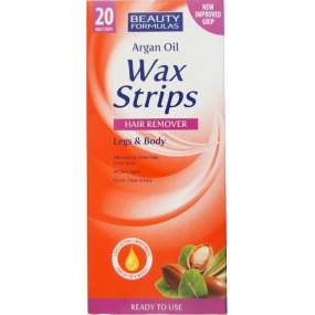 Beauty Formulas Arganový olej Wax Strips depilačné pásiky na nohy a telo 20 kusov