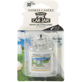 Yankee Candle Clean Cotton - Čistá bavlna gélová vonná visačka do auta 30 g