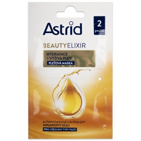 Astrid Beauty Elixir hydratačné a vyživujúce pleťová maska pre všetky typy pleti 2 x 8 ml