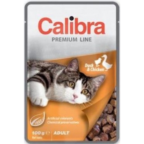Calibra Premium Kačica s kuracou príchuťou kompletné krmivo pre mačky vrecko 100 g