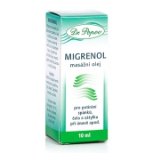 Dr. Popov Migrenol masážny olej na potieranie spánkov, čela a zátylku pri únave, migréne, nevoľnosti 10 ml