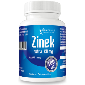 Nutricius Zinok Extra doplnok stravy, silný antioxidant, napomáha k normálnej funkcii imunitného systému, prispieva k plodnosti 25 mg 100 tabliet