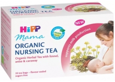 Hipp Mama Bio bylinný čaj pre dojčiace matky s feniklom, anízom a rascou sáčky 20 x 1,5 g