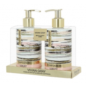 Vivian Gray Temptation - Pokušenie luxusné tekuté mydlo 250 ml + mlieko na ruky 250 ml, kozmetická sada