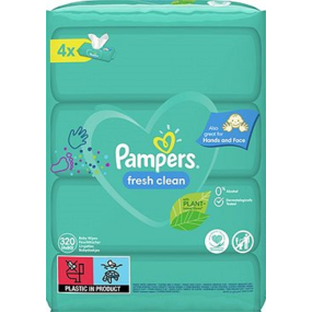 Pampers Fresh Clean vlhčené obrúsky pre deti 4 x 80 kusov