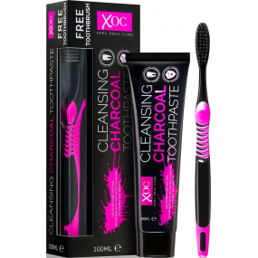Xoc Charcoal Toothpaste zubná pasta s aktívnym uhlím 100 ml + kefka na zuby 1 kus