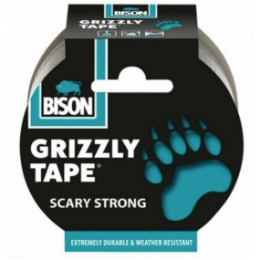 Bison Grizzly Tape lepiaca páska opravná strieborná, šírka pásky: 50 mm s návinom o dĺžke 10 m