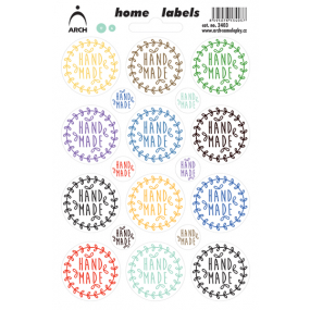 Arch Domáce etikety Home Labels samolepky Hand Made farebné 12 x 18 cm